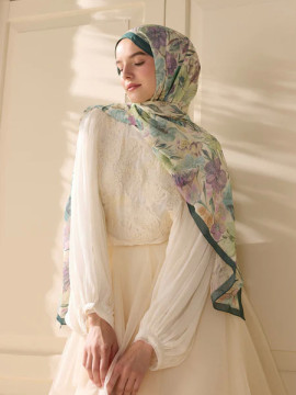 Fresh Scarfs Vintage Tuin Patroon Linnen sjaal Groen