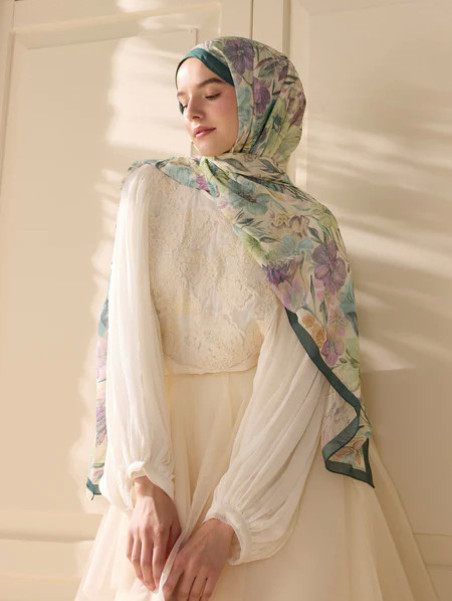 Fresh Scarfs Vintage Tuin Patroon Linnen sjaal Groen