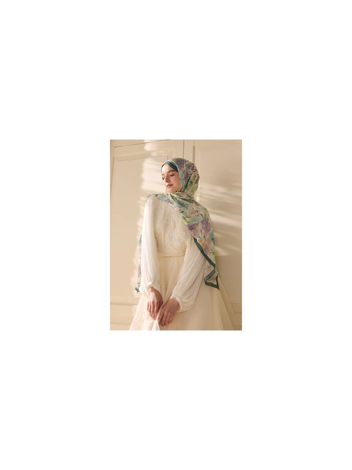 Fresh Scarfs Vintage Tuin Patroon Linnen sjaal Groen