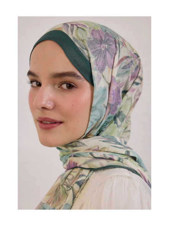 Fresh Scarfs Vintage Tuin Patroon Linnen sjaal Groen