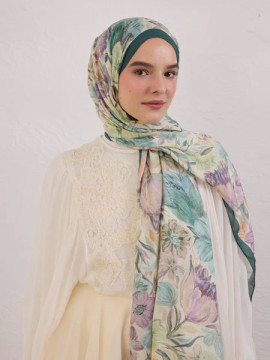 Fresh Scarfs Vintage Tuin Patroon Linnen sjaal Groen
