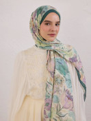 Fresh Scarfs Vintage Tuin Patroon Linnen sjaal Groen