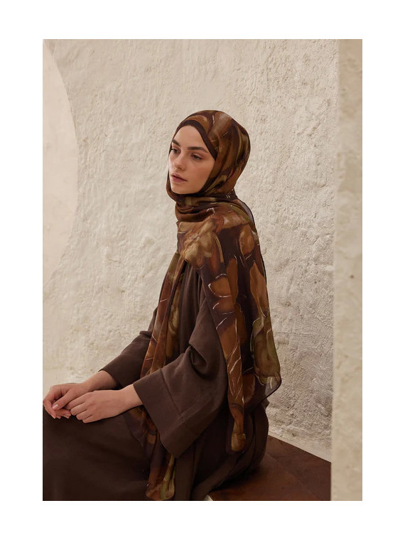 Donkere tuinpatroon Rami Hijab Bruin