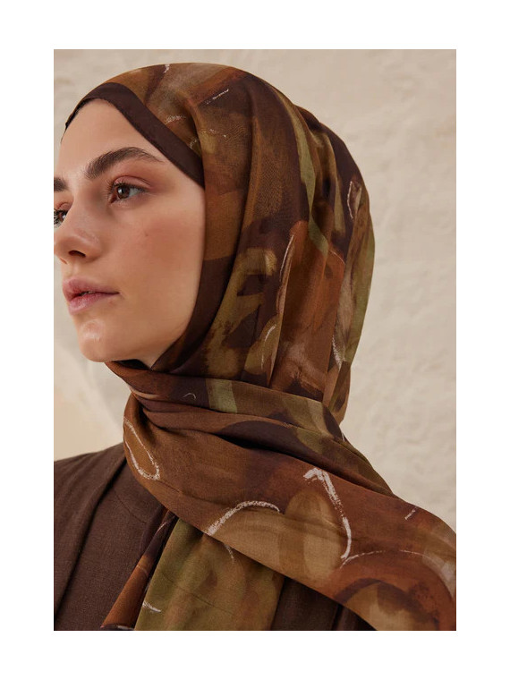 Donkere tuinpatroon Rami Hijab Bruin