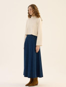 Minikterzi Uitlopende denim rok marineblauw