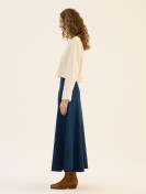 Minikterzi Uitlopende denim rok marineblauw