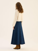 Minikterzi Uitlopende denim rok marineblauw
