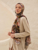 Lavinia Patterned Rami Hijab Brown