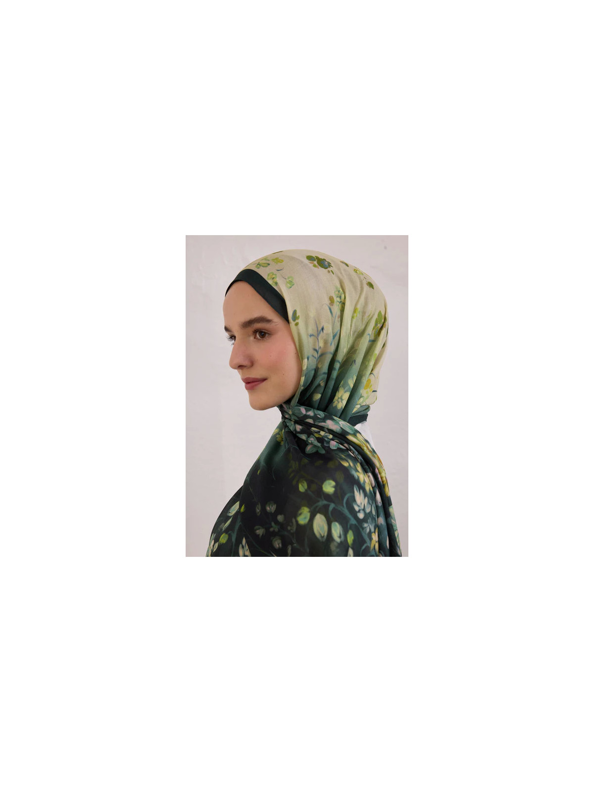 Fresh Scarfs Wisteria-patroon Rami Hijab Donkergroen