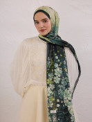 Fresh Scarfs Wisteria-patroon Rami Hijab Donkergroen