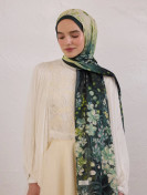 Fresh Scarfs Wisteria-patroon Rami Hijab Donkergroen