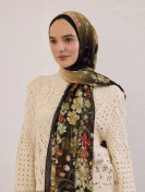 Fresh Scarfs Wisteria patroon rami sjaal zwart