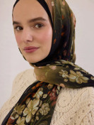 Fresh Scarfs Wisteria patroon rami sjaal zwart