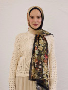 Fresh Scarfs Wisteria patroon rami sjaal zwart