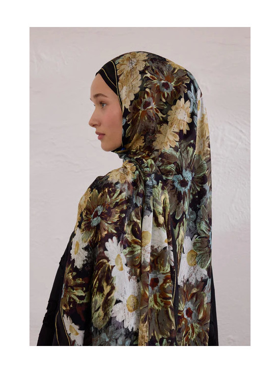 Jasmine Joy Patroon Rami Hijab Zwart