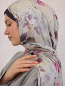 Fresh Scarfs Sweet William Patterned Rami Hijab Soft Blue