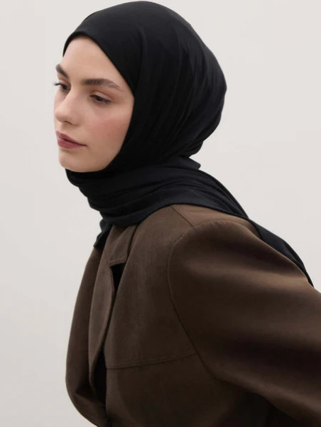 Bamboe Jersey Hijab Zwart