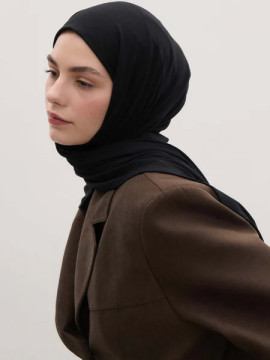 Bamboe Jersey Hijab Zwart