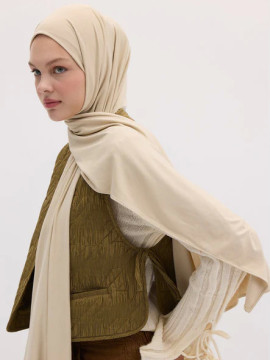 Bamboe Jersey Hijab Beige