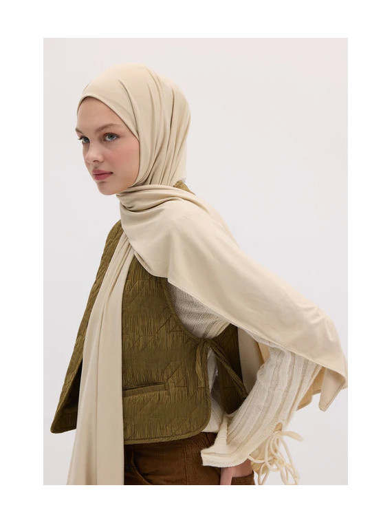 Bamboe Jersey Hijab Beige