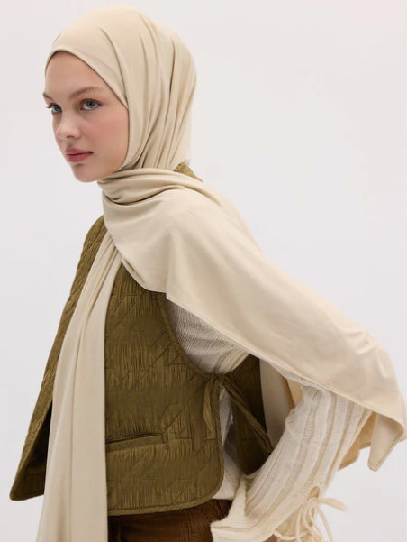 Bamboe Jersey Hijab Beige