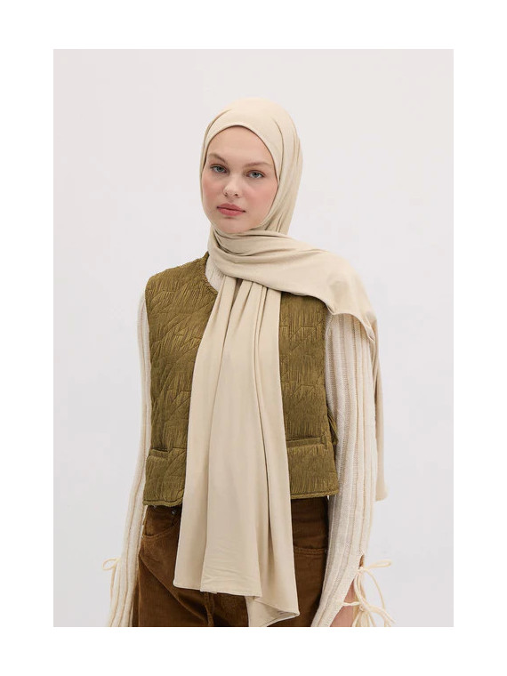 Bamboe Jersey Hijab Beige