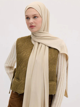 Bamboe Jersey Hijab Beige