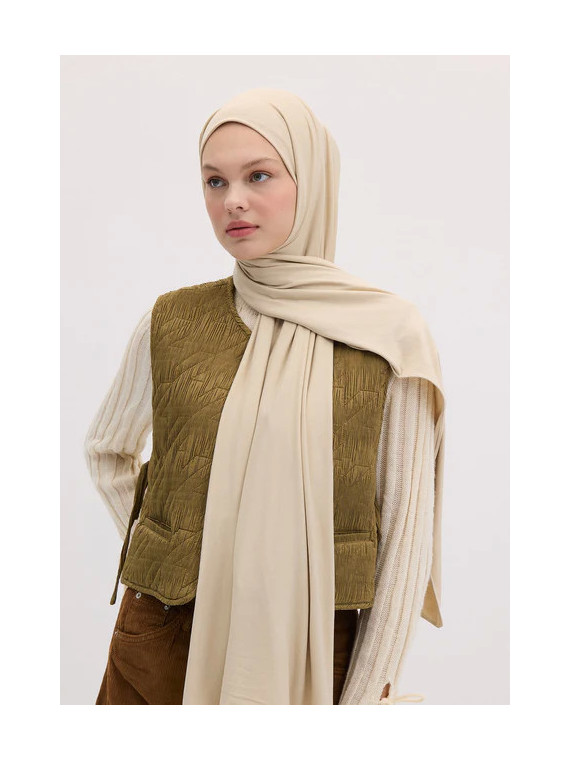 Bamboe Jersey Hijab Beige