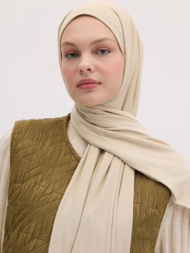 Bamboe Jersey Hijab Beige