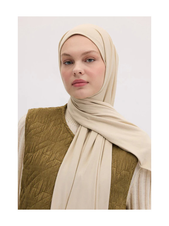 Bamboe Jersey Hijab Beige
