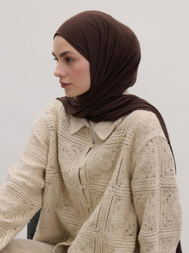 Bamboe Jersey Hijab Diepbruin
