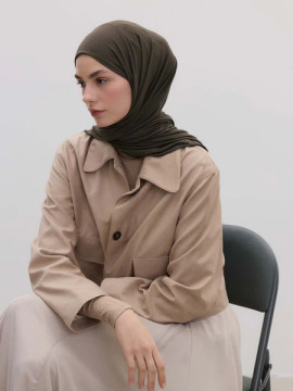 Bamboo Jersey Hijab Charcoal