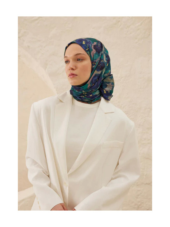 Hope Patterned Rami Hijab Blauw