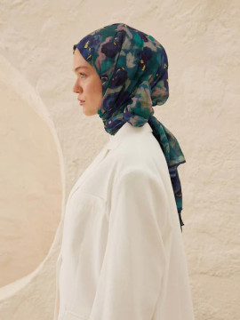 Hope Patterned Rami Hijab Blauw