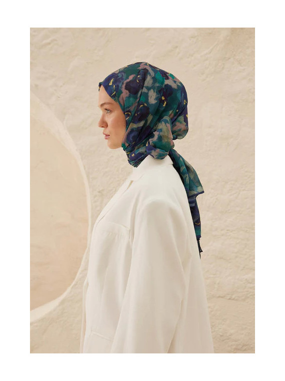 Hope Patterned Rami Hijab Blauw