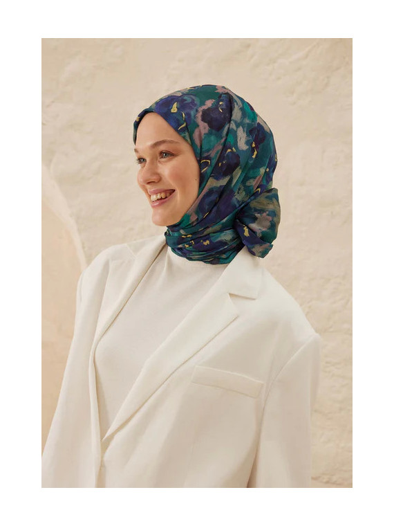 Hope Patterned Rami Hijab Blauw