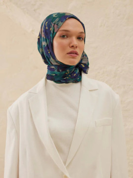 Hope Patterned Rami Hijab Blauw