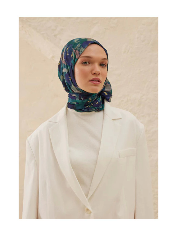 Hope Patterned Rami Hijab Blauw