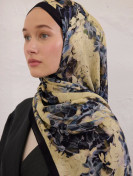 Fresh Sacrfs Zomerbloeiende Rami Hijab met patroon, marineblauw