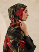 Fresh Scarfs Rami hijab met zomerrozenpatroon rood