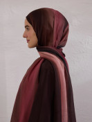 Color Brush Patterned Rami Hijab Dusty Rose