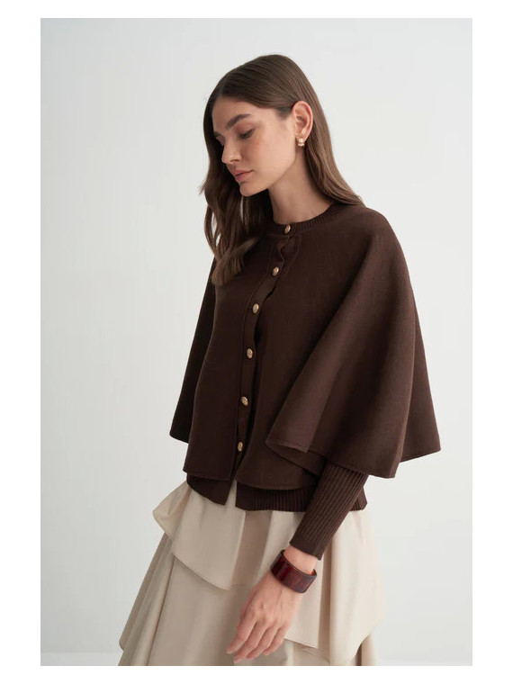 gebreid vest in capestijl
