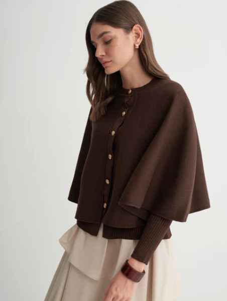 gebreid vest in capestijl