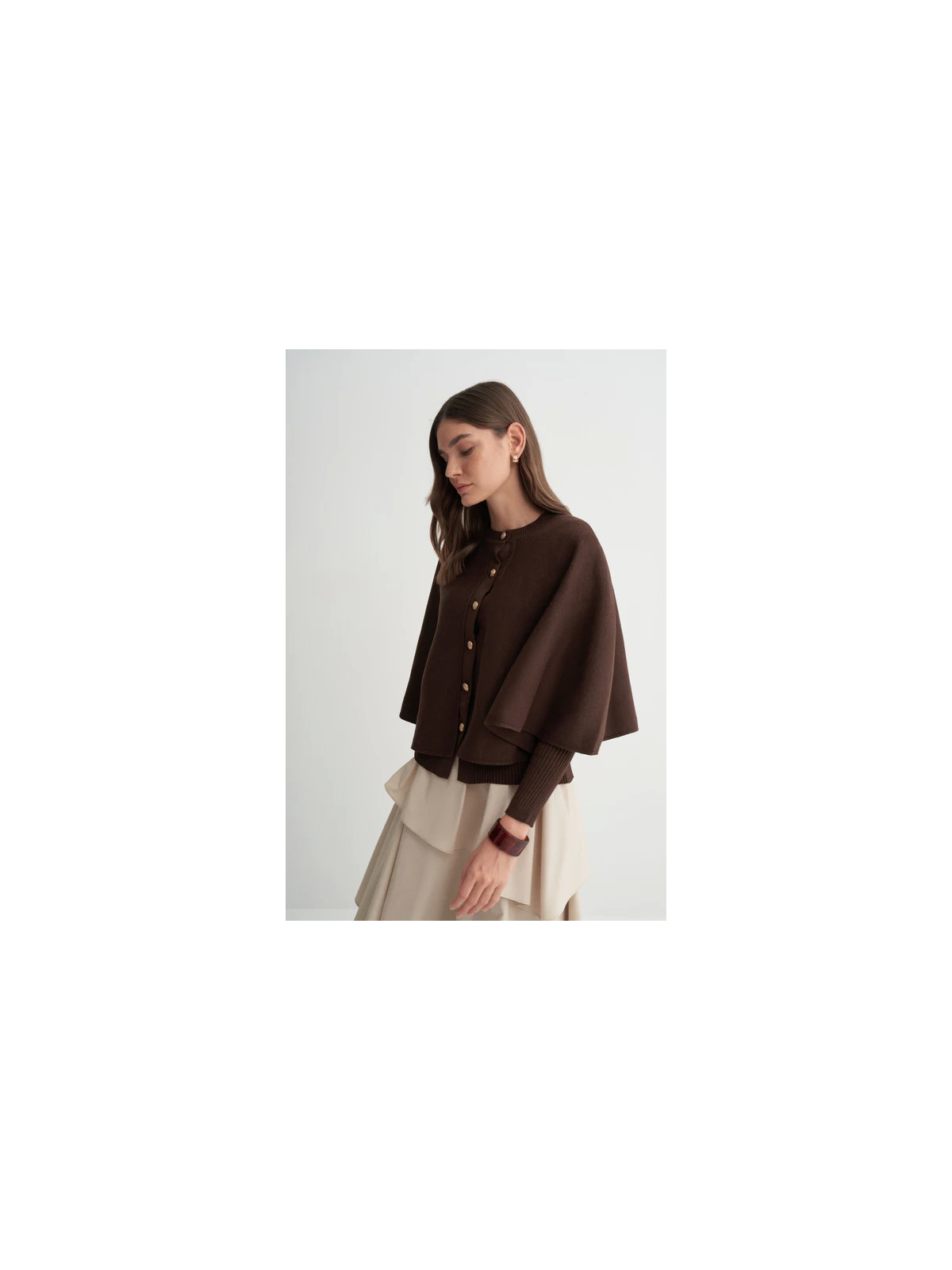 gebreid vest in capestijl