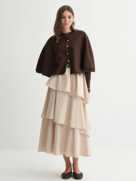 gebreid vest in capestijl