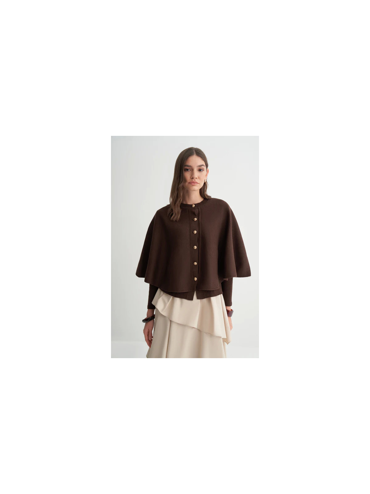 gebreid vest in capestijl