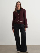 Striped Cardigan with Epaulette Detail