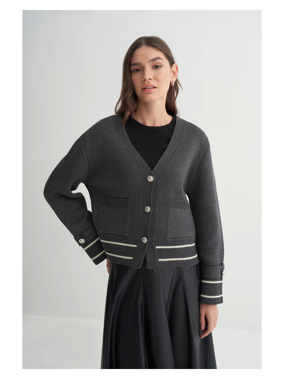 Gestreept vest met schouderdetails