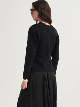 Gebreid vest met V-hals