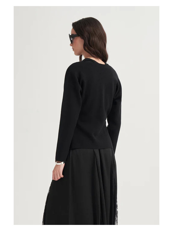 Gebreid vest met V-hals